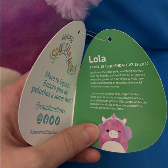 Original SquishMallows Lola Rare Christmas Themed Size 7 “ Inch 07/19/2022 NWTS - Picture 4 of 12